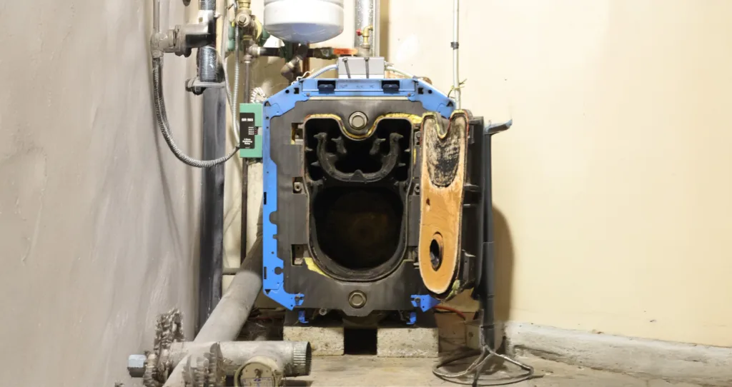 Opened up boiler