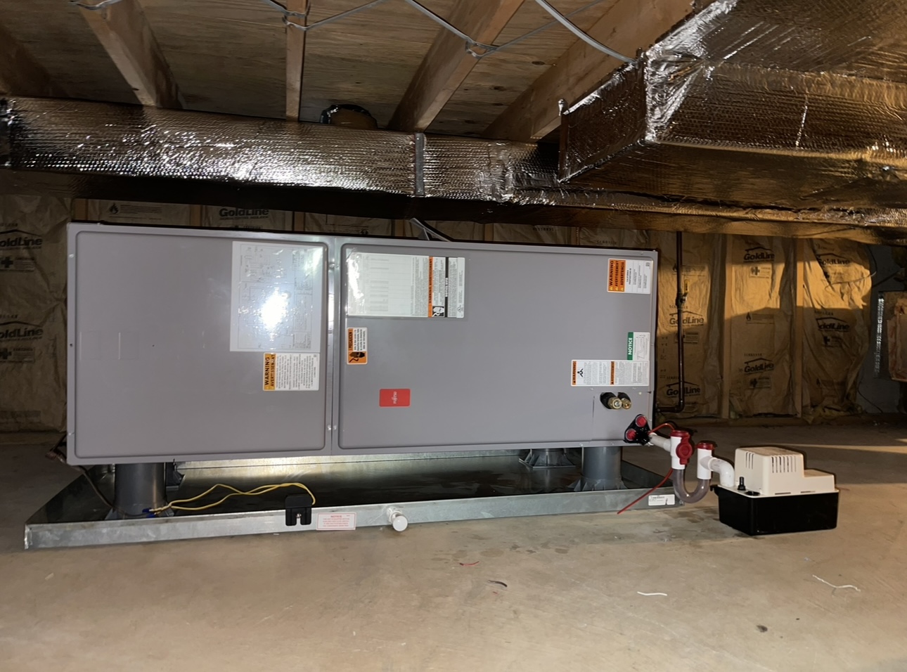 Taunton internal air handler install for boiler system