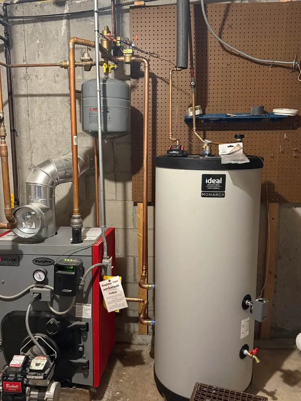 High complexity water heater piping and installation